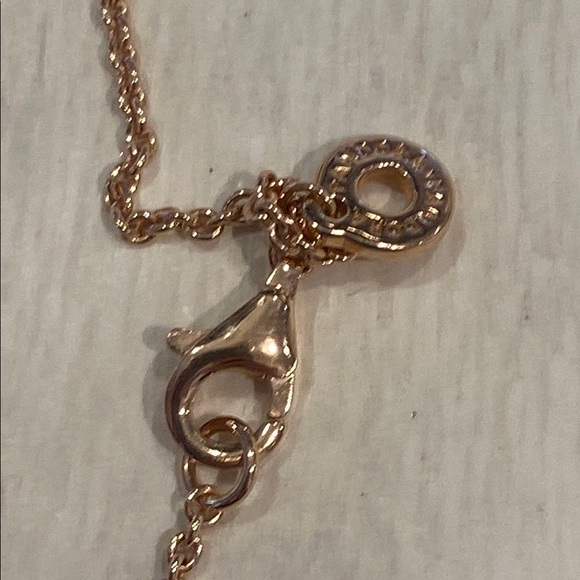 Pandora Logo Pave Necklace 14k rose plated - Picture 6 of 6